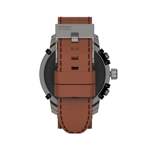 Diesel Men's Griffed Gen 6 45mm Stainless Steel and Leather Touchscreen Smart Watch, Color: Brown (Model: DZT2043V) - Image 4