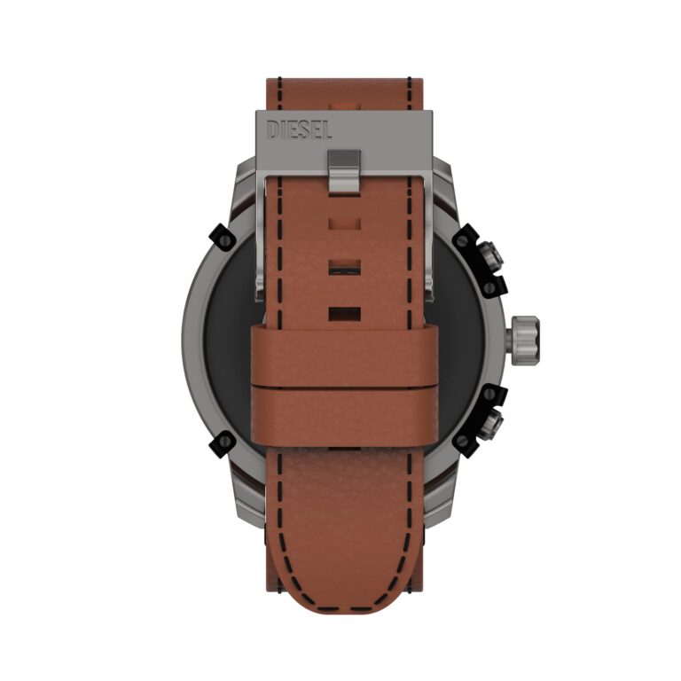 Diesel Men's Griffed Gen 6 45mm Stainless Steel and Leather Touchscreen Smart Watch, Color: Brown (Model: DZT2043V) - Image 4