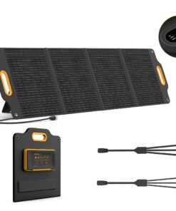 Powerness 200 Watt 18V Portable Solar Panel Solar Charger with LCD Digital Window, Foldable Solar Panel with USB-C Cable&USB-A Output for Portable Power Station Solar Generator, RV, Camping, Outdoors
