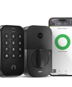 Yale Security Assure Lock 2 Deadbolt, Black Suede Smart Entry Door Lock with Wi-Fi Connected Keypad for Code Entry Door Lock and Remote Access with Back-Up Key, YRD410-WF1-BSP