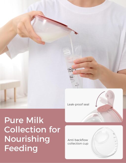 Momcozy Breast Pump BP141 Slim & Quiet,Hands-Free & Lightweight Pump with Upgraded Flange, High Efficient Electric Pump, 3 Modes|9 Levels, Hot Pink - Image 7