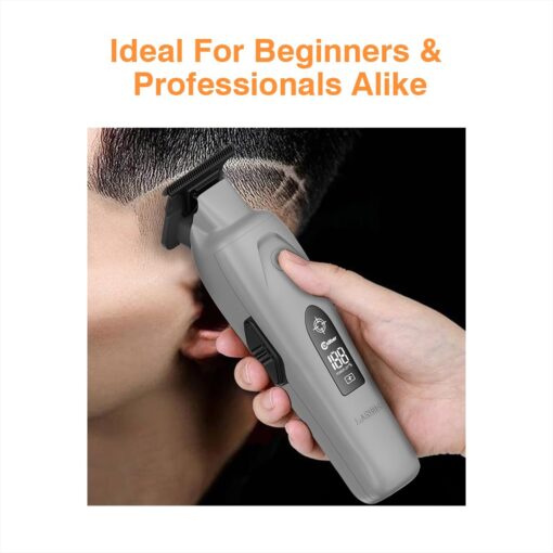 Caliber Laser+ Professional Hair Trimmer, Brushless Motor, LCD Display, DLC Blades, Cordless - Image 2