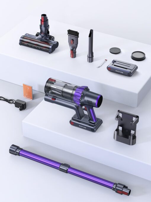 Cordless Vacuum Cleaner, 2 Batteries 110 Mins Runtime Vacuum Cleaners for Home, 40KPA 450W Stick Vacuum with Brushless Motor, Automatically Adjust Suction, Handheld Vacuum for Pet Hair/Carpet/Floor - Image 2