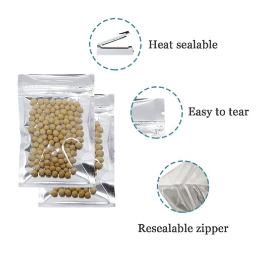 PABCK 5000 Pack 3.3x5.5 inch (Inside Size 3x4.3 inch) Clear Front Resealable Heat Seal Bags for Zip Bulk Food Storage Lock Bag Reclosable Airtight Foil Pouch Packaging with Tear Notches - Image 5