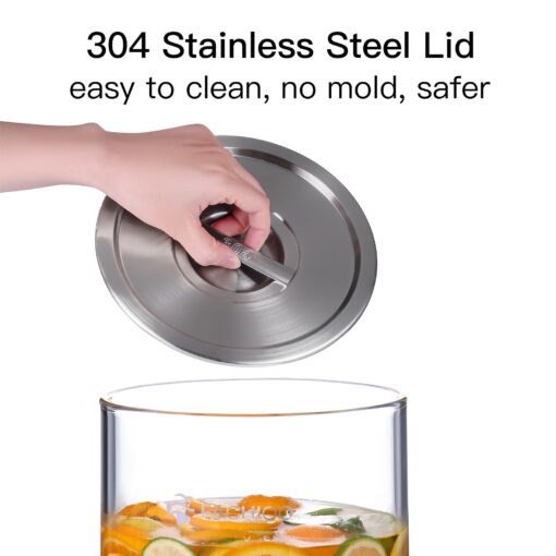 FACHIOO Gravity-Fed Water Filter System, 2.25G Glass Countertop System with 2 Black Purification Filter, Metal Spigot and Stand, NSF/ANSI 42 Certification, Reduces up to 99% of Chlorine - Image 4