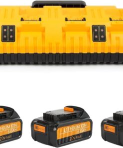 COOMYXIN 20v max Battery and Charger Combo with 3-Pack 6.0Ah 20V Batteries and 4-Port DCB104 Charger, Compatible with Dewalt 12V-20V Batteries and All Dewalt 20V Cordless Tools