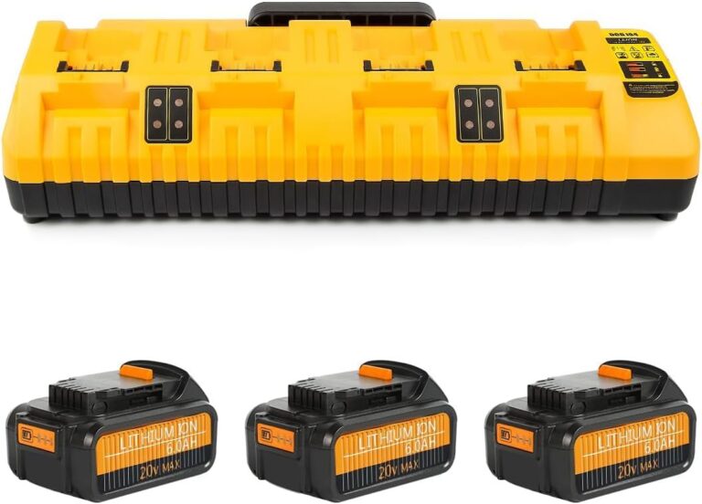 COOMYXIN 20v max Battery and Charger Combo with 3-Pack 6.0Ah 20V Batteries and 4-Port DCB104 Charger, Compatible with Dewalt 12V-20V Batteries and All Dewalt 20V Cordless Tools