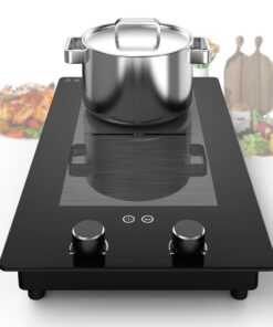 VBGK Double Induction Cooktop,12 Inch 3000W Induction Stove Top 110V 2 Burner Hot Plate with Rotary &Touch Control,9 Levels Settings, Child Safety Lock & Timer