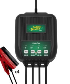 Battery Tender Plus 4 Bank Multibank Charger - 5 AMP (1.25 AMPs Per Bank) - Smart 12V Multi Battery Charger and Maintainer for Standard, AGM, and Lithium LiFePO4-022-0148-DL-WH