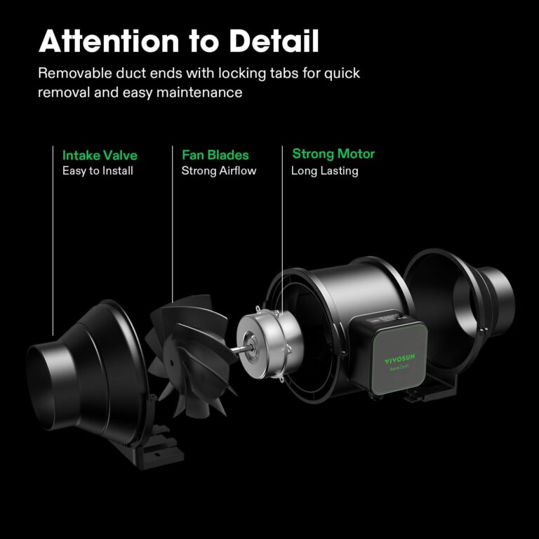 VIVOSUN Smart Air Filtration PRO S6 Kit 6", AeroZesh S6 Inline Duct Fan w/GrowHub E42A Temp. Humidity WiFi-Controller, Carbon Filter & Ducting, Cooling & Ventilation System for Grow Tent, Hydroponics - Image 7