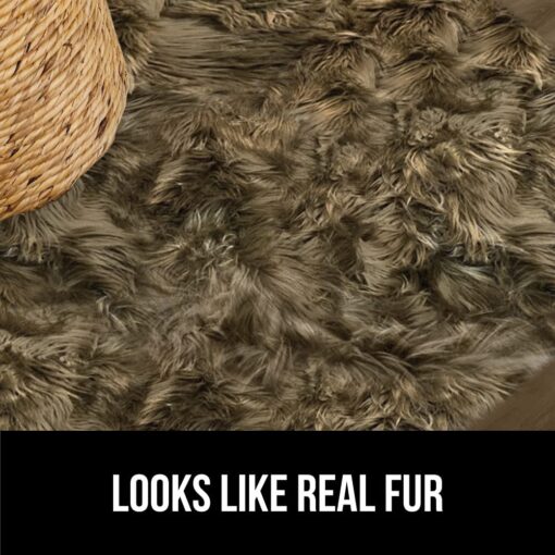 Gorilla Grip Fluffy Faux Fur Rug, Machine Washable Soft Furry Area Rugs, Rubber Backing, Plush Floor Carpets for Baby Nursery, Bedroom, Living Room Shag Carpet, Luxury Home Decor, 6x9, Brown - Image 8