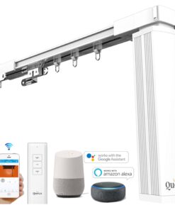 Quoya QL500 Smart Curtains System, Electric Curtain Track with Automated Rail【Motorized and Adjustable Tracks/Rod/Pole (up to 5 metres / 196 inches)】【Motor compatible with Alexa】