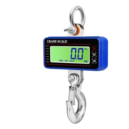 LIAMOS Digital Hanging Scale 1500kg/1000kg/500kg with 65ft Remote Control Heavy Duty Crane Scale LCD Industrial Hook Weighing Scales,Electronic Hanging Scale(LCD 1000KG Blue)
