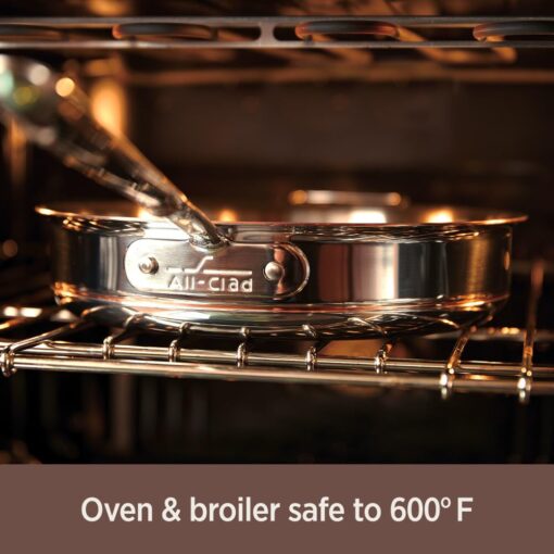 All-Clad Copper Core 5-Ply Stainless Steel Fry Pan 10 Inch Induction Oven Broiler Safe 600F Pots and Pans, Cookware Silver - Image 4
