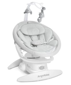 Angelbliss 3 in 1 Baby Swing with Motion Detection, Portable Baby Swings for Infants with Removable Rocker & Stationary Seat, Bluetooth Enabled with 3 Unique Motions (White)