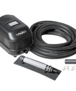 The Pond Guy Pond Aerator 1, Complete Aeration Kit, Water Garden Oxygenation Bubbler System Adds Oxygen to Koi & Fish Ponds, Outdoor Diaphragm Compressor Pump, Air Line & 1 Submersible Diffuser Stick