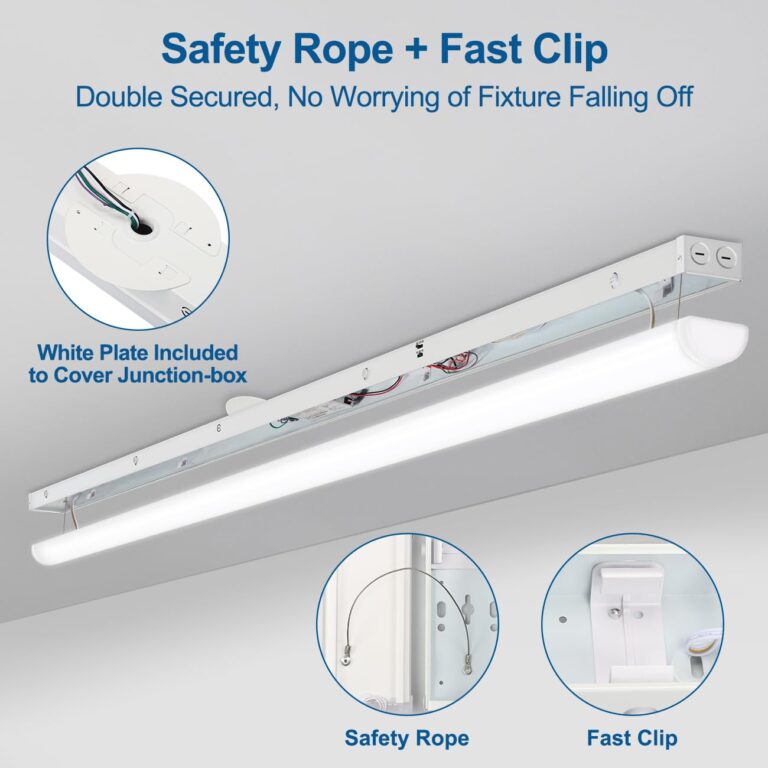 DAKASON 8FT LED Linear Light Fixture, 8 Foot LED Shop Lights 80/70/60W 35/40/5000K CCT Selectable, 8 Feet Commercial Bay Lighting Fluorescent Tube Replacement for Garage Warehouse 4 Pack - Image 2