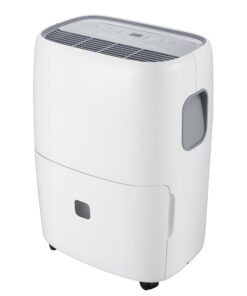 Whirlpool 50 Pint Portable Dehumidifier with Built-In Pump, 24-Hour Timer, Auto Shut-Off, Easy-Clean Filter, and Auto-Restart | For Bathrooms, Basements, and Bedrooms | WHAD50PCW