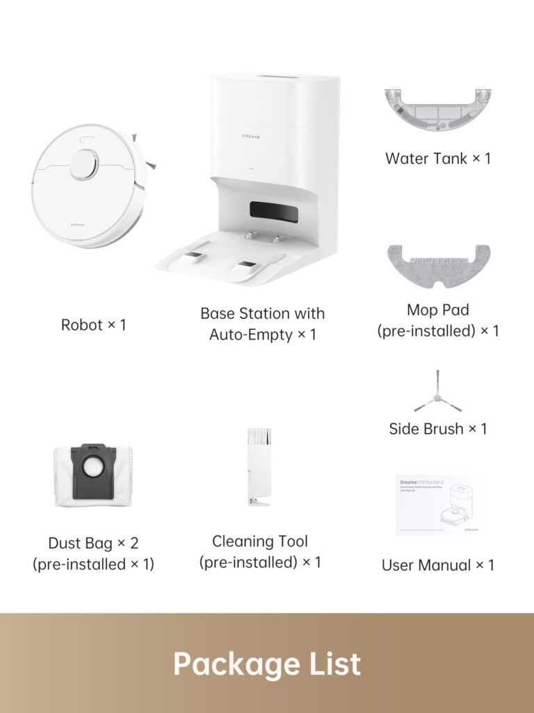 DREAME D10 Plus Gen 2 Robot Vacuum and Mop with Self-Emptying Base for 90 Days of Cleaning, 6000 Pa Suction and LiDAR Navigation, Obstacle Avoidance, Wi-Fi Connected - Image 2