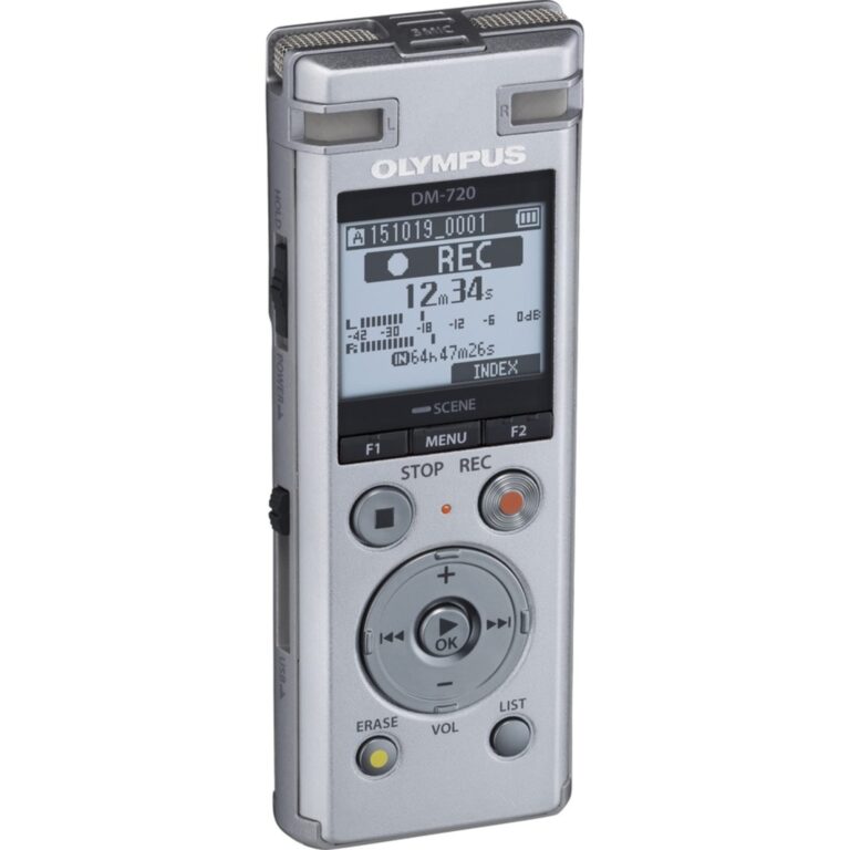 OM SYSTEM OLYMPUS Voice Recorder DM-720 with 4GB, Micro SD Slot, USB Charging, Direction PC Connection, Transcription Mode, Silver - Image 7