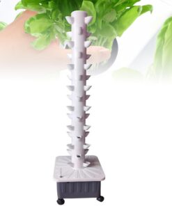 Hydroponic Tower Self-Watering Growing System, 45 Holes Indoor Vertical Gardening Grow Kit, Farm Greenhouse Hydroponic Grow System with Water Pump and Movable Water Tank