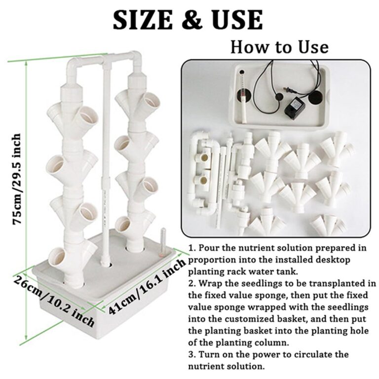 QZQHNYJ 16/24-Holes Hydroponics Growing System Vertical Garden Planter Indoor Smart Garden Kit with Pump and Movable Water Tank for Gardening Lover,24holes - Image 3
