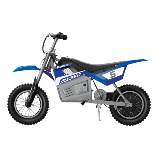 Razor MX350 Dirt Rocket Electric Motocross Off-Road Bike for Age 13+, Up to 30 Minutes Continuous Ride Time, 12" Air-Filled Tires, Hand-Operated Rear Brake, Twist Grip Throttle, Chain-Driven Motor - Image 2