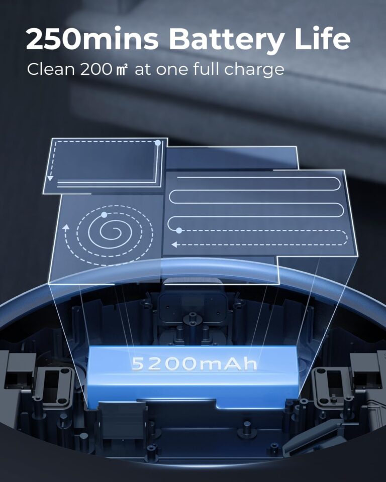 Laresar Robot Vacuum and Mop Combo, 3 in 1 Robotic Vacuum with 3.5L Self Emptying Station, Equipped with Lidar Navigation,Smart App Control, for Pet Hair/Floors/Carpets, L6 Pro, Black - Image 5