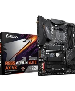 GIGABYTE B550 AORUS ELITE AX V2 Motherboard, Supports AMD AM4 Ryzen 5000 Processors, ATX, DDR4, Dual M.2, SATA 6Gb/s, 2.4/5 GHz Dual-Band, 2.5 GbE LAN, PCIe 4.0