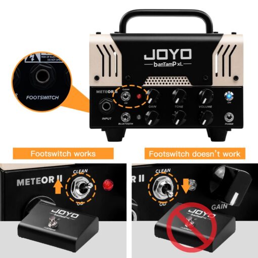 JOYO Meteor II BanTamp XL Series Mini Amp Head 20 Watt Preamp 2 Channel Hybrid Tube Guitar Amplifier Head for Electric Guitar with Bluetooth - Image 6
