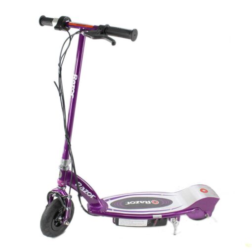 Razor E100 Kids Ride On 24 Volts Motorized Powered Electric Kick Scooter Speeds Up to 10 Miles Per Hour with Brakes and Pneumatic Tires, Purple - Image 6