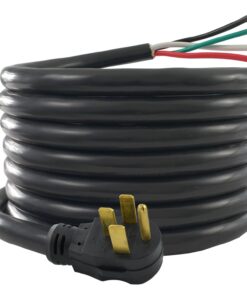 Conntek 14302 RV/Generator Power Cord 30-Foot 50 Amp Male Plug to Bare Wire, Black