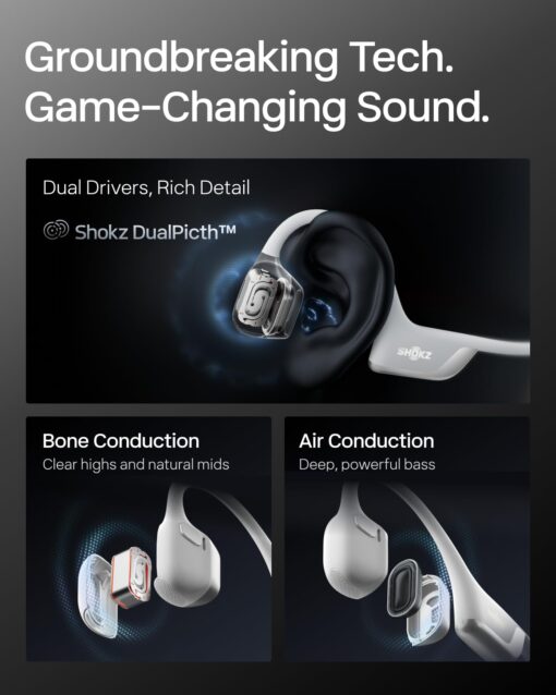 SHOKZ New OpenRun Pro 2 - Open-Ear, Bone Conduction Sport Headphones - with Reflective Strip - Sweat Resistant, Workout Headphones - Secure, Wireless, Comfortable Fit-Deep Bass and Smart Mic App - Image 4