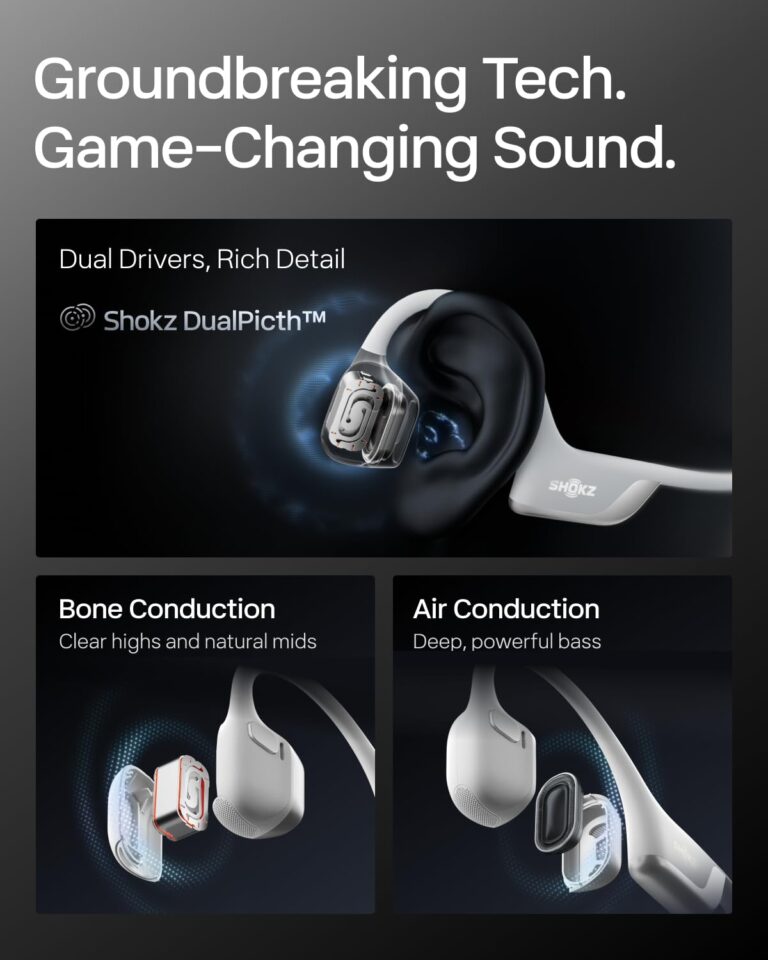 SHOKZ New OpenRun Pro 2 - Open-Ear, Bone Conduction Sport Headphones - with Reflective Strip - Sweat Resistant, Workout Headphones - Secure, Wireless, Comfortable Fit-Deep Bass and Smart Mic App - Image 4