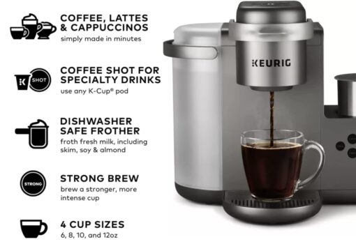 Keurig K-Cafe C Single Serve K-Cup Pod C Latte and Cappuccino Maker, 12, Nickel - Image 7
