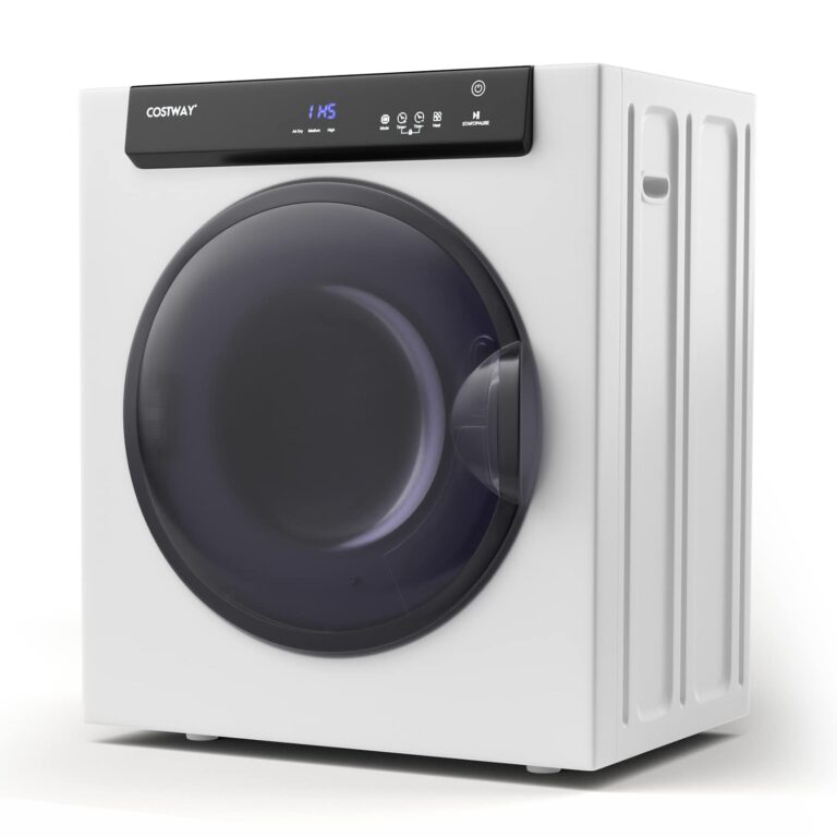 COSTWAY Compact, Touch Panel, 2 Modes, 3 Heating Powers and Adjustable Exhaust Vent, 8.8 LBS Front Load Tumble Laundry Apartment, Dorm and Home, 1400W, White Portable Dryer
