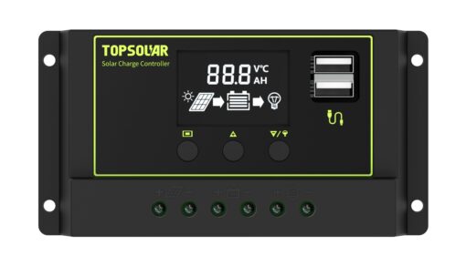 Topsolar Solar Panel Kit 170 Watt 12 Volt Monocrystalline Off Grid System for Homes RV Boat + 30A 12V/24V Solar Charge Controller + Solar Cables + Z-Brackets for Mounting - Image 3