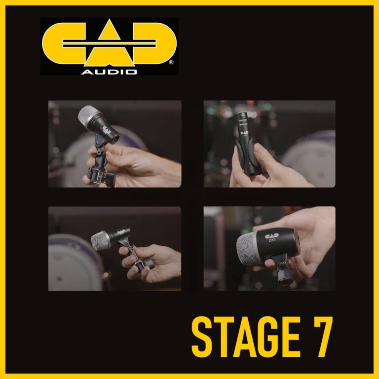 Cad Audio Stage7 Premium 7-Piece Drum Instrument Mic Pack with Vinyl Carrying Case + 7 On Stage Microphones Cables, 20 Feet, XLR - Image 9