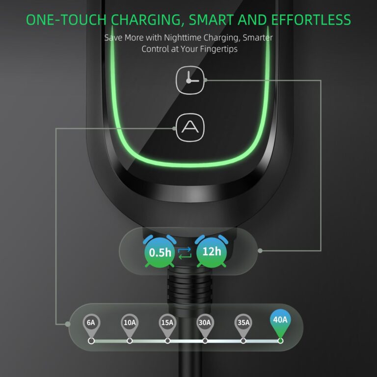 INFGO Level 2 EV Charger, 40 Amp, Portable EV Charger for Home, J1772, 25ft Cable, 240V, Charging Stations with LED Display and Breath Ring Indicator, NEMA14-50 Plug - Image 3