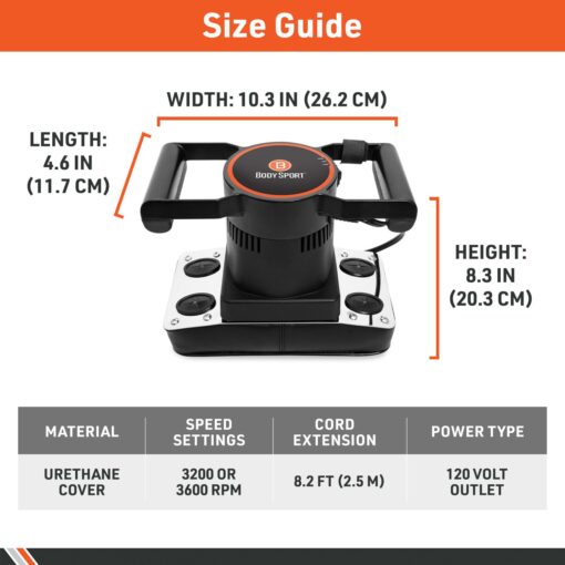Body Sport Therapeutic Dual Speed Professional Vibrating Massager for Pain & Aching Muscle Relief – High-Powered, Effective, Chiropractic Myofascial Release Tool - Image 4