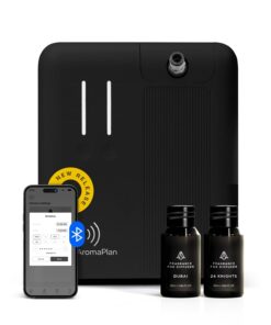 AromaPlan 2025 Waterless HVAC Scent Diffuser Whole House & Commercial Diffuser, 2 Fragrances Included-Smart, Cold-Air Waterless Scent Air- App Control, Bluetooth, AC, 2000 Sq. Ft Coverage,Black