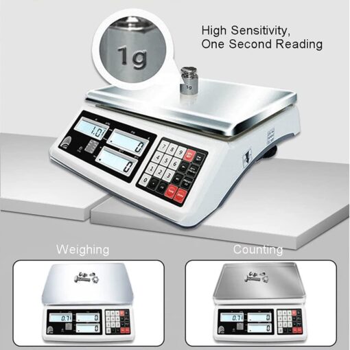 JAJKAFCL 30kg/1g Digital Precision Accurate Electronic Scale Laboratory LCD Display Balance Weighting and Counting Scale Scientific/Industrial/Gold Scales Balance(5kg/0.1g) - Image 5