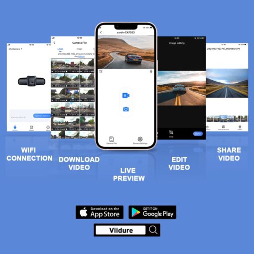 Fitcamx 4K Dash Cam with WiFi, Front Universal Dashboard Camera, UHD 2160P Video, Car Accessories, WDR Night Vision, Loop Recording, Collision Detection, Easy to Install, Included 64GB Card - Image 5