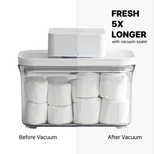 VAKUEN Premium Airtight Food Storage Containers Mega 8P/Set. Total 46.11cup, 7pcs Container and Vacuum Sealer. Smart One-Click Seal Lid, Patented Double Silicone Lining, 100% Leak Proof, BPA-FREE - Image 6
