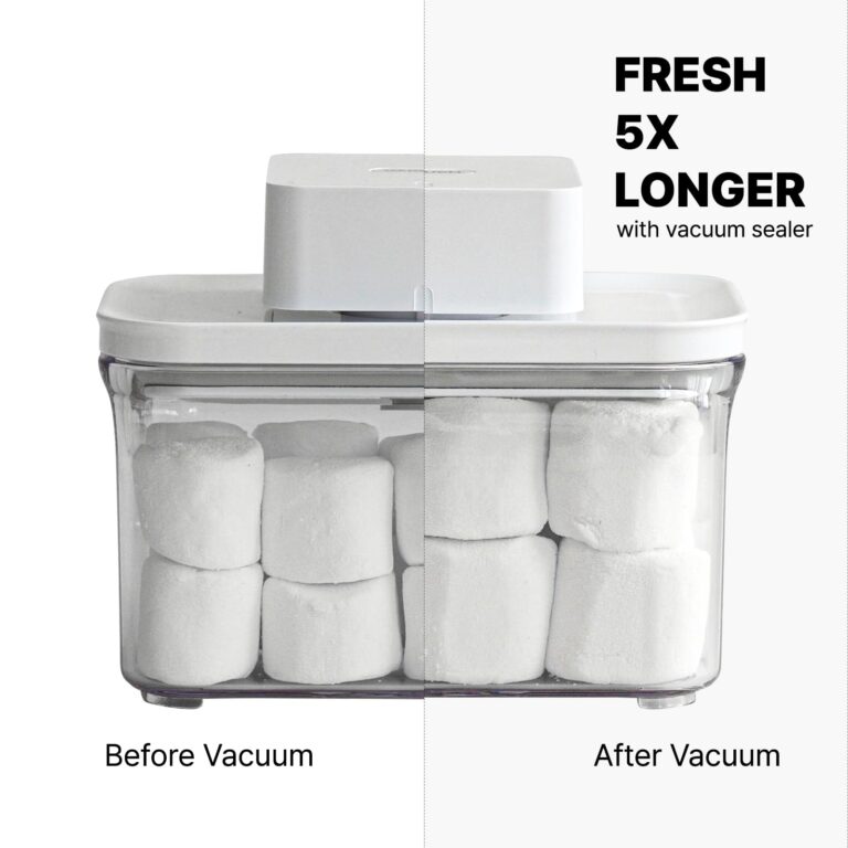 VAKUEN Premium Airtight Food Storage Containers Mega 8P/Set. Total 46.11cup, 7pcs Container and Vacuum Sealer. Smart One-Click Seal Lid, Patented Double Silicone Lining, 100% Leak Proof, BPA-FREE - Image 6