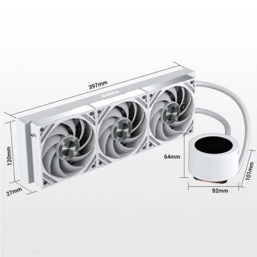 SAMA Q70 White CPU Liquid Cooler, 360MM Water AIO CPU Cooler with 2.8" LCD Display, Magnetic Detachable, XT120 Modular Fans LCP Blade, Bonus Stands, Support 115X, 2011, 1200, 1700, 1851， AM4, AM5 - Image 5