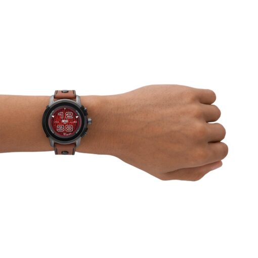 Diesel Men's Griffed Gen 6 45mm Stainless Steel and Leather Touchscreen Smart Watch, Color: Brown (Model: DZT2043V) - Image 2
