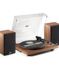 ANGELS HORN Vinyl Record Player, Hi-Fi System Bluetooth Turntable Players with Stereo Bookshelf Speakers, Built-in Phono Preamp, Belt Drive 2-Speed, Adjustable Counterweight, AT-3600L