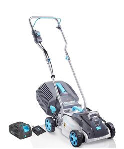 Cordless Lawn Mowers, 15 Inch Lightweight Lawn Mower, 40V Lithium-ion Lawnmower w/Brushless Motor, 5 Cutting Heights Adjustable -Low Noise 2 in 1 Push Mower