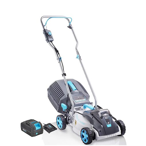 Cordless Lawn Mowers, 15 Inch Lightweight Lawn Mower, 40V Lithium-ion Lawnmower w/Brushless Motor, 5 Cutting Heights Adjustable -Low Noise 2 in 1 Push Mower